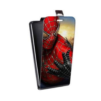 Дизайнерский вертикальный чехол-книжка для Huawei Honor 8 Человек -паук (на заказ)