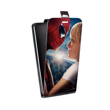 Дизайнерский вертикальный чехол-книжка для Huawei Honor 8 Человек -паук (на заказ)
