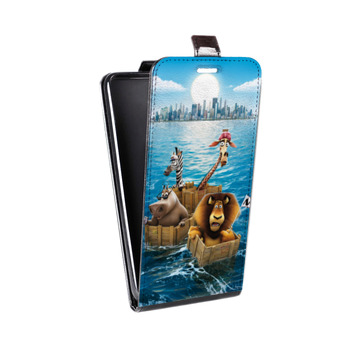 Дизайнерский вертикальный чехол-книжка для Sony Xperia Z3 Мадагаскар (на заказ)