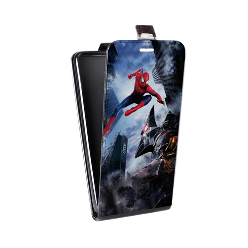 Дизайнерский вертикальный чехол-книжка для Huawei Honor 6C Человек-паук
