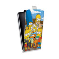 Дизайнерский вертикальный чехол-книжка для HTC U12 Life Симпсоны