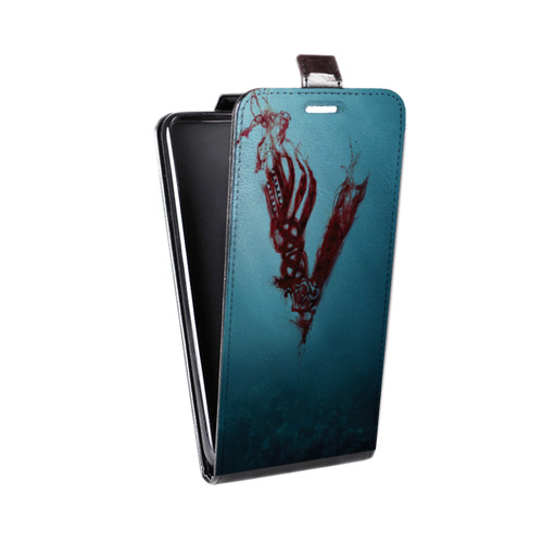 Дизайнерский вертикальный чехол-книжка для Samsung Galaxy J7 викинги