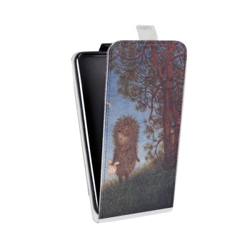 Дизайнерский вертикальный чехол-книжка для Iphone Xs Max ежик в тумане (на заказ)