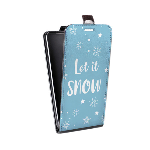 Дизайнерский вертикальный чехол-книжка для LG G7 Fit снежинки