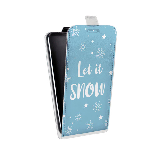 Дизайнерский вертикальный чехол-книжка для LG G7 Fit снежинки