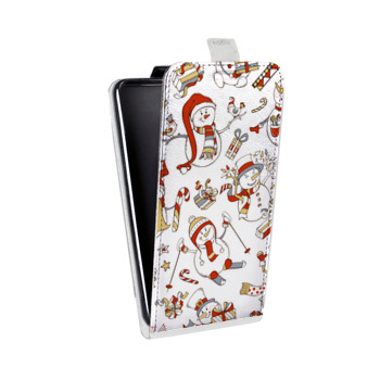 Дизайнерский вертикальный чехол-книжка для Alcatel One Touch Pop D5 новогодний паттерн (на заказ)