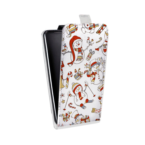 Дизайнерский вертикальный чехол-книжка для LG L70 новогодний паттерн
