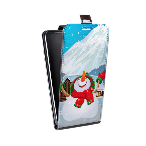 Дизайнерский вертикальный чехол-книжка для Samsung Galaxy A50 Снеговик