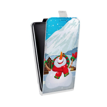 Дизайнерский вертикальный чехол-книжка для Iphone 5s Снеговик (на заказ)