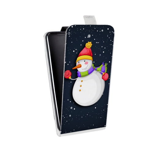 Дизайнерский вертикальный чехол-книжка для LG G7 Fit Снеговик