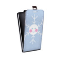 Дизайнерский вертикальный чехол-книжка для HTC Desire 200 снежинка