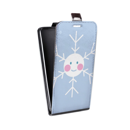 Дизайнерский вертикальный чехол-книжка для Sony Xperia XZ снежинка