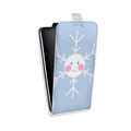 Дизайнерский вертикальный чехол-книжка для HTC Desire 601 снежинка