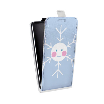 Дизайнерский вертикальный чехол-книжка для Iphone 5s снежинка (на заказ)