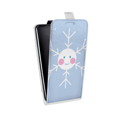 Дизайнерский вертикальный чехол-книжка для LG G7 Fit снежинка