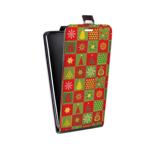 Дизайнерский вертикальный чехол-книжка для HTC Desire 530 Новогодний паттерн