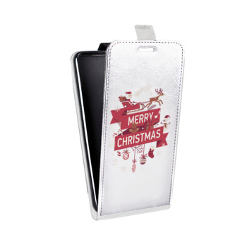 Дизайнерский вертикальный чехол-книжка для Alcatel One Touch Pop D5 Новый год (на заказ)