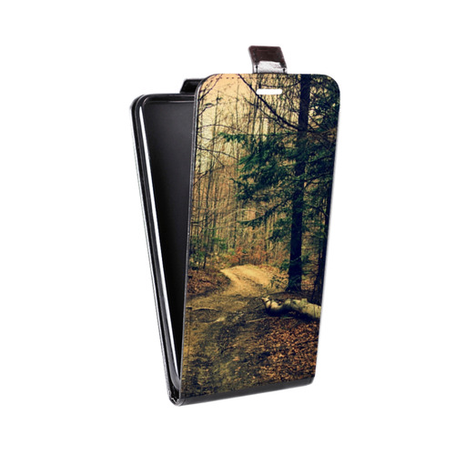 Дизайнерский вертикальный чехол-книжка для Alcatel One Touch Idol лес