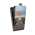 Дизайнерский вертикальный чехол-книжка для HTC Desire 530 пляж