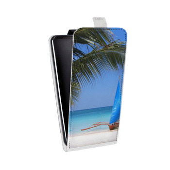 Дизайнерский вертикальный чехол-книжка для Alcatel One Touch Pop D5 пляж (на заказ)