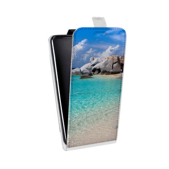 Дизайнерский вертикальный чехол-книжка для HTC U12 Plus пляж (на заказ)