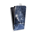 Дизайнерский вертикальный чехол-книжка для Alcatel One Touch Hero зима