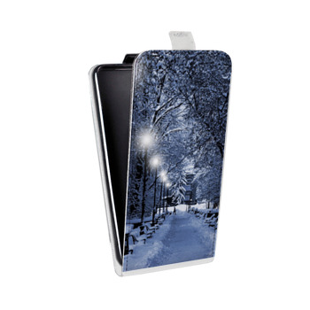 Дизайнерский вертикальный чехол-книжка для Huawei P10 Lite зима (на заказ)