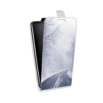 Дизайнерский вертикальный чехол-книжка для Samsung Galaxy S6 Edge зима (на заказ)