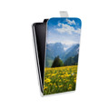 Дизайнерский вертикальный чехол-книжка для LG G7 Fit горы