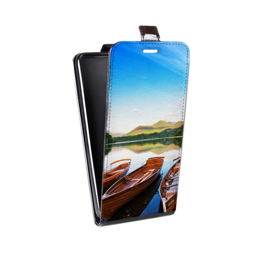 Дизайнерский вертикальный чехол-книжка для Motorola Moto G7 озеро