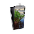Дизайнерский вертикальный чехол-книжка для Sony Xperia go озеро