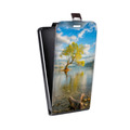 Дизайнерский вертикальный чехол-книжка для Sony Xperia XZ озеро