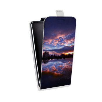 Дизайнерский вертикальный чехол-книжка для Samsung Galaxy S6 Edge озеро (на заказ)