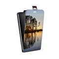 Дизайнерский вертикальный чехол-книжка для HTC Desire 400 озеро