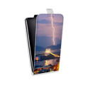 Дизайнерский вертикальный чехол-книжка для Nokia 7 Plus молния