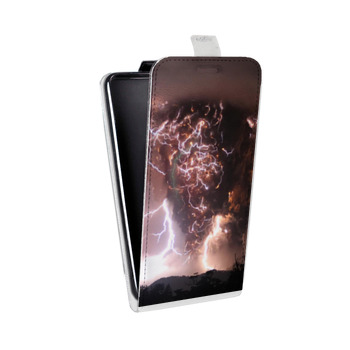 Дизайнерский вертикальный чехол-книжка для Samsung Galaxy J4 молния (на заказ)
