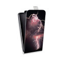 Дизайнерский вертикальный чехол-книжка для HTC Desire 400 молния