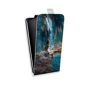 Дизайнерский вертикальный чехол-книжка для Samsung Galaxy S6 Edge водопады (на заказ)
