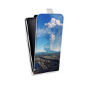 Дизайнерский вертикальный чехол-книжка для Samsung Galaxy Core вулкан