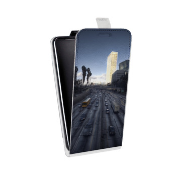 Дизайнерский вертикальный чехол-книжка для Huawei Y5 (2017) Лос-Анджелес (на заказ)