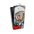 Дизайнерский вертикальный чехол-книжка для HTC One M9 Юрий Гагарин
