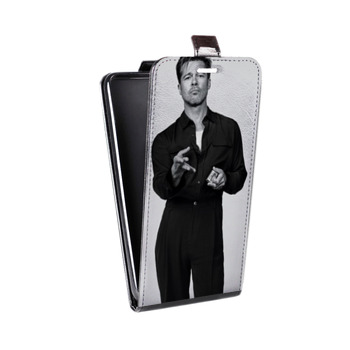 Дизайнерский вертикальный чехол-книжка для Iphone 7 Бред Питт (на заказ)