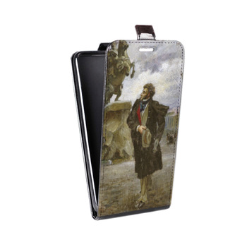 Дизайнерский вертикальный чехол-книжка для Iphone 7 Пушкин (на заказ)