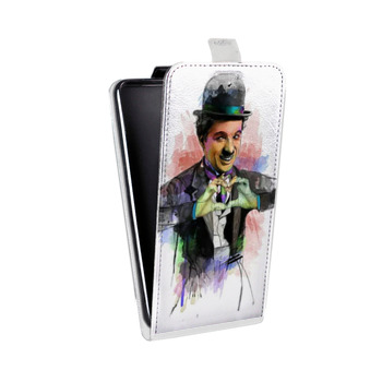 Дизайнерский вертикальный чехол-книжка для Samsung Galaxy S6 Edge Чарли Чаплин  (на заказ)