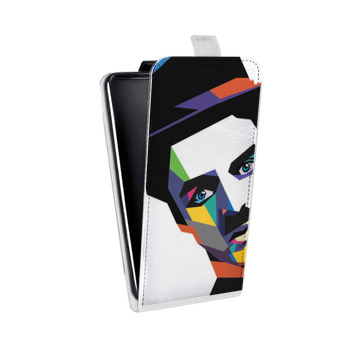Дизайнерский вертикальный чехол-книжка для Samsung Galaxy S6 Edge Чарли Чаплин  (на заказ)