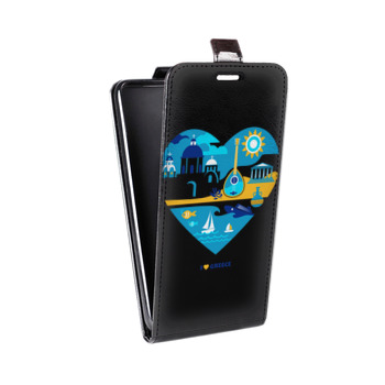 Дизайнерский вертикальный чехол-книжка для Samsung Galaxy Note 5 флаг греции (на заказ)