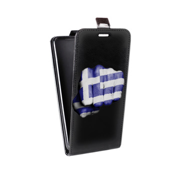 Дизайнерский вертикальный чехол-книжка для Huawei P10 флаг греции (на заказ)