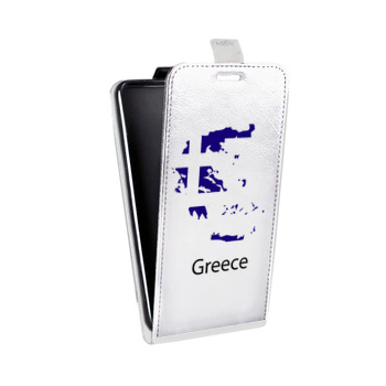 Дизайнерский вертикальный чехол-книжка для Samsung Galaxy J5 флаг греции (на заказ)