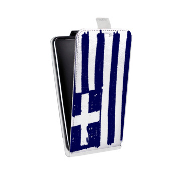 Дизайнерский вертикальный чехол-книжка для Samsung Galaxy J7 (2017) флаг греции (на заказ)