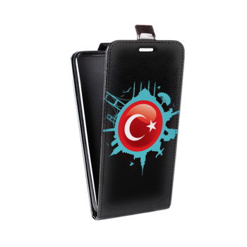Дизайнерский вертикальный чехол-книжка для Nokia 6 (2018) Флаг Турции (на заказ)